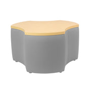 Pro Series Upholstered Cog Ottoman Table 18" Height - Gray/Maple