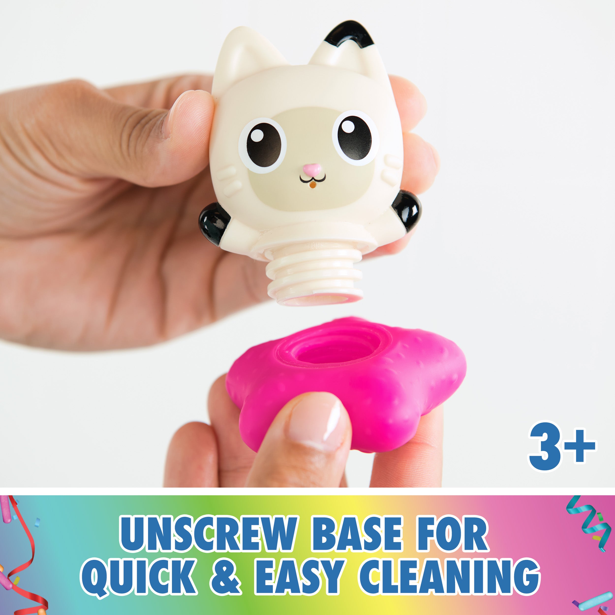 Gabby’s Dollhouse: Gabby Cat Bath Squirters, Mercat & Pandy Paws Floating Toddler Bath Toys for Girls & Boys Ages 3 and up