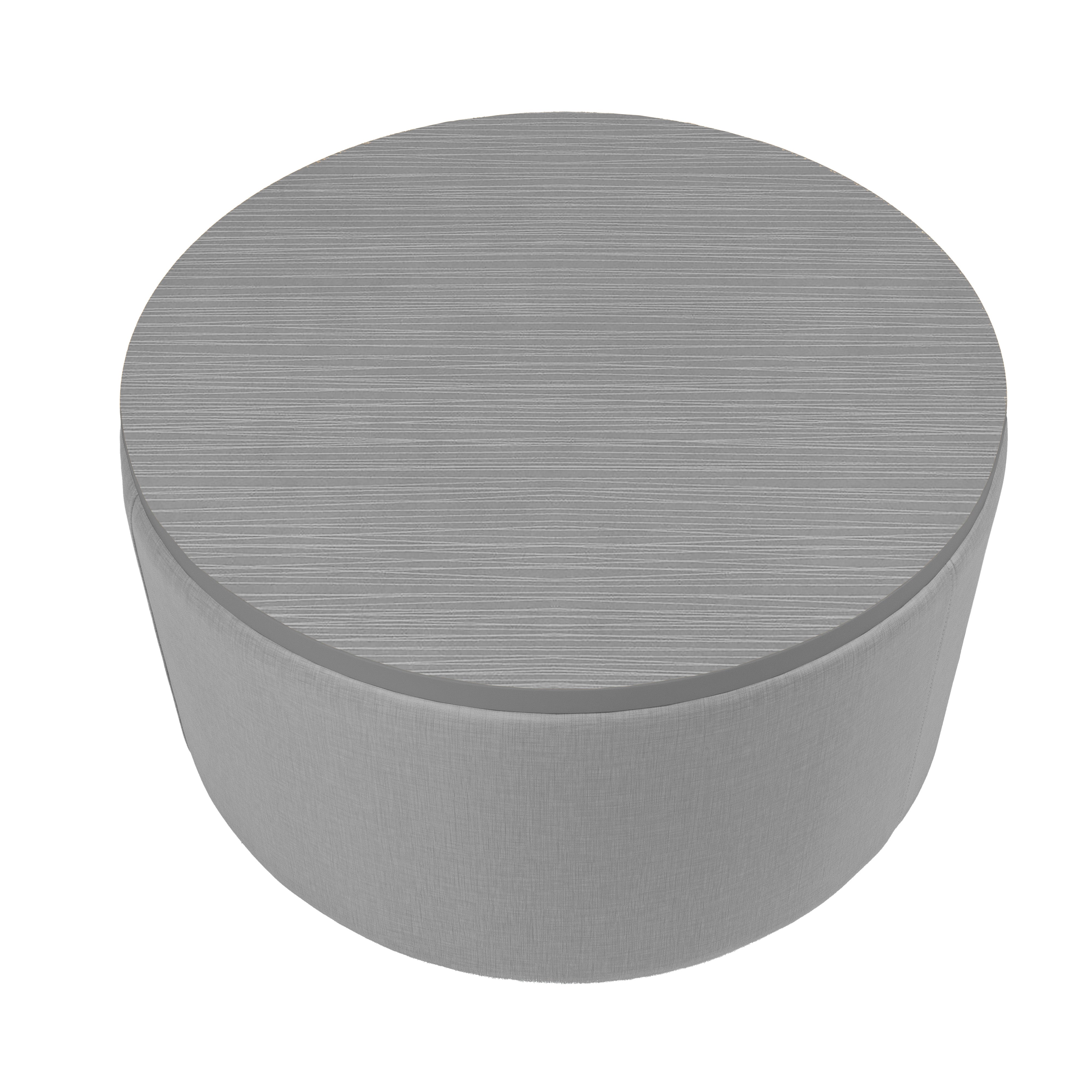 Pro Series Upholstered 30" Round Ottoman Table 18" Height - Slate Gray Crosshatch/Cosmic Strandz