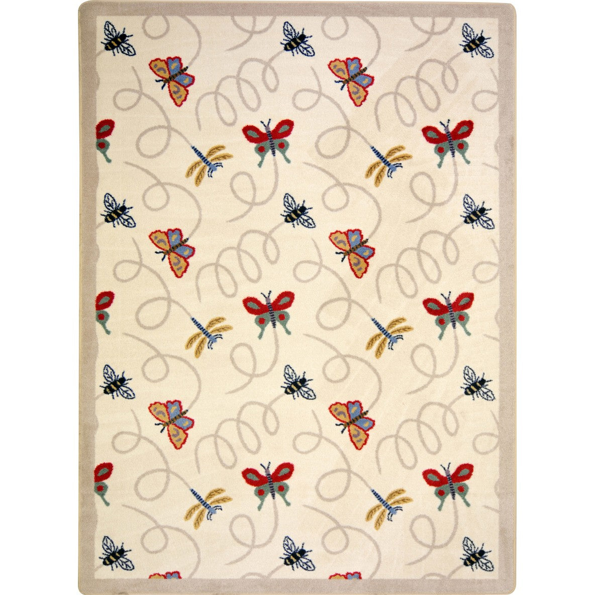 Wing Dings 3'10" x 5'4" area rug in color Beige