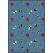 Wing Dings 7'8" x 10'9" area rug in color Blue