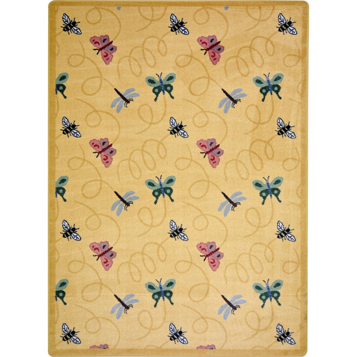 Wing Dings 5'4" x 7'8" area rug in color Gold