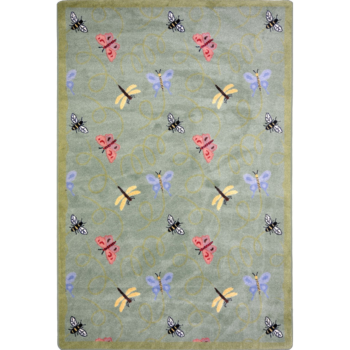 Wing Dings 7'8" x 10'9" area rug in color Green
