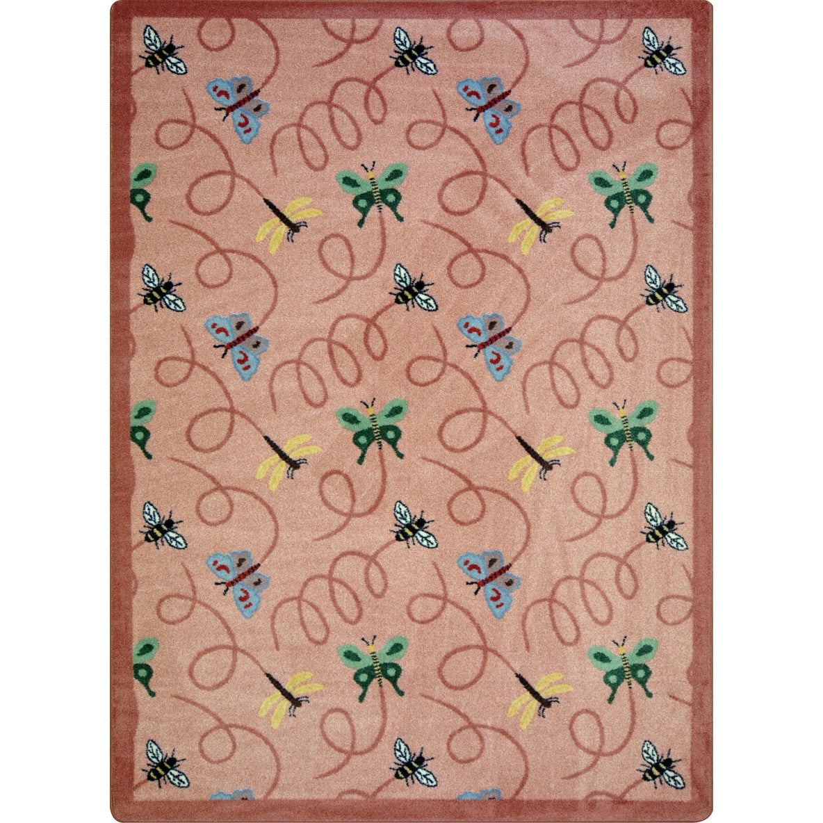 Wing Dings 5'4" x 7'8" area rug in color Rose