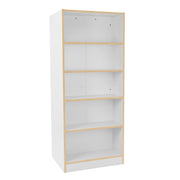 Laminate Double-Sided Bookcase 5-Shelf 72" Height - White/Maple Grain