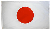 Japan Flag 3x5 ft. Nylon SolarGuard Nyl-Glo 100% Made in USA to Official United Nations Design Specifications.
