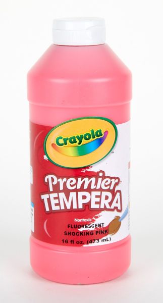 Crayola Neon Tempera Paint, Pink Kids Paint, 16 Ounce Squeeze Bottle