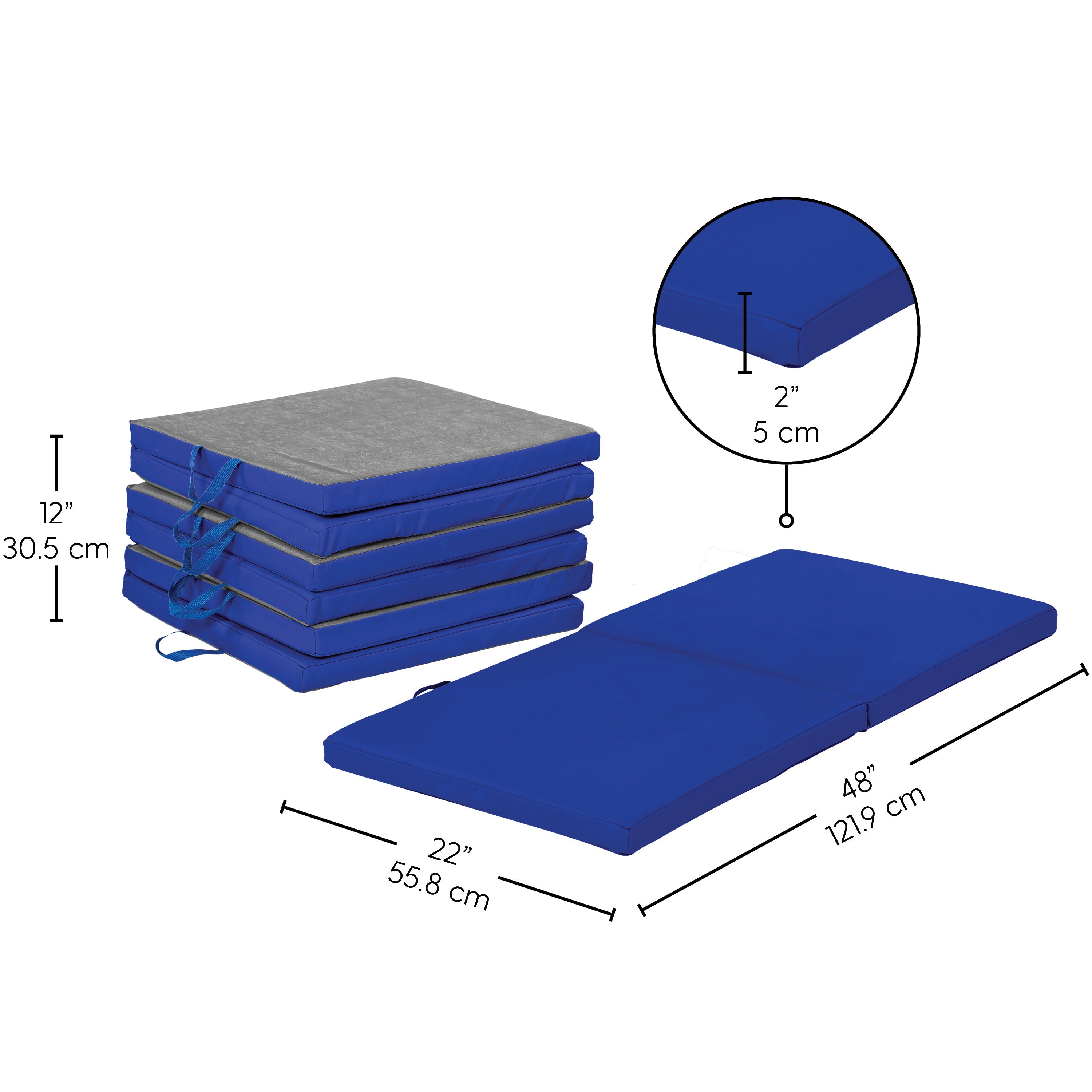 SoftScape Two-Fold Rest Mats, 4-Piece - Blue