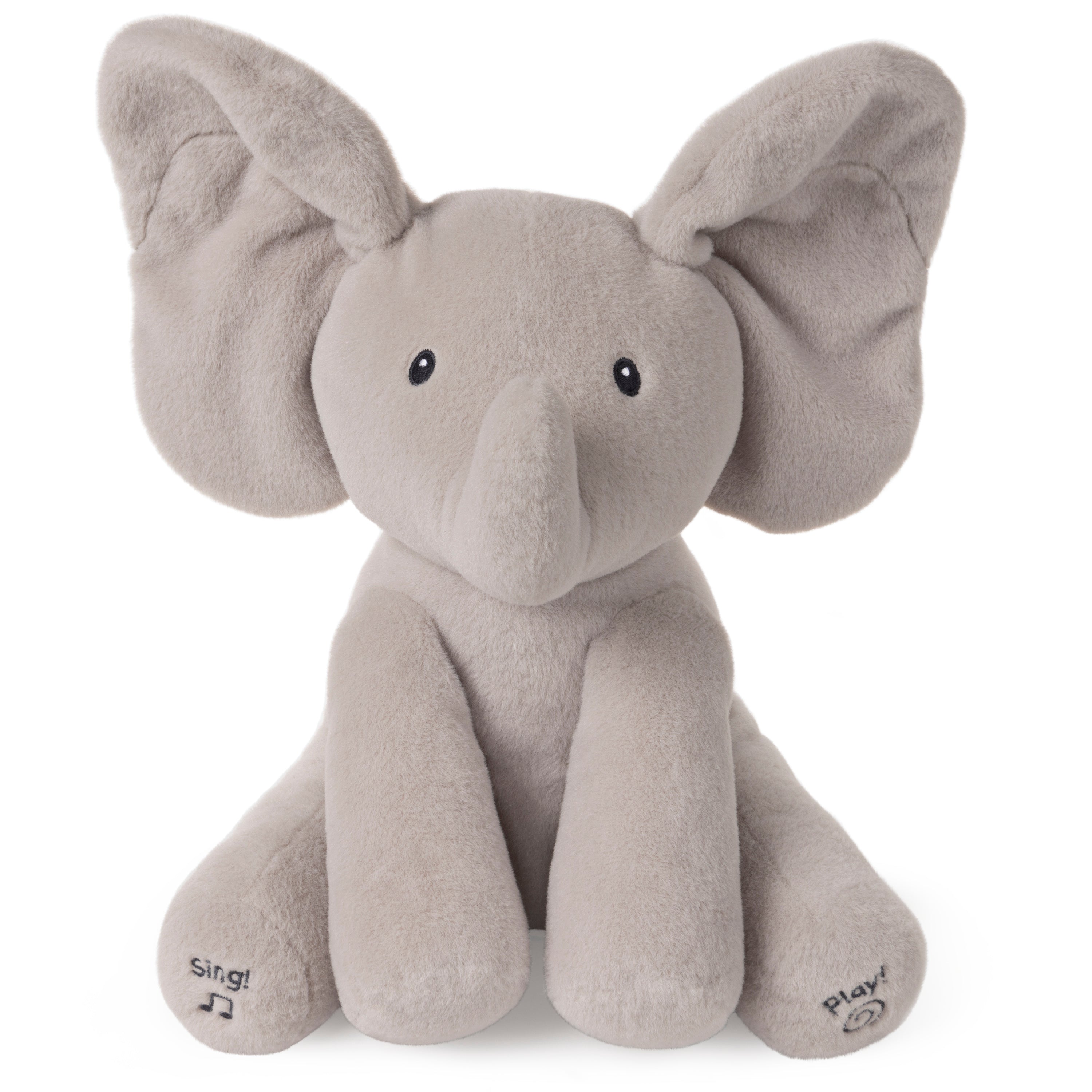 Baby GUND Animated Flappy the Elephant Plush, Singing Stuffed Animal Baby Toy for Ages 0 and Up, Gray, 12"