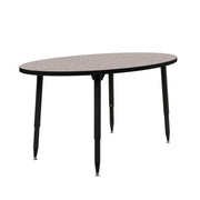 Adapte 30" x 60" Oval Thermofused Activity Table with Adjustable Tapered Legs - Gray/Black