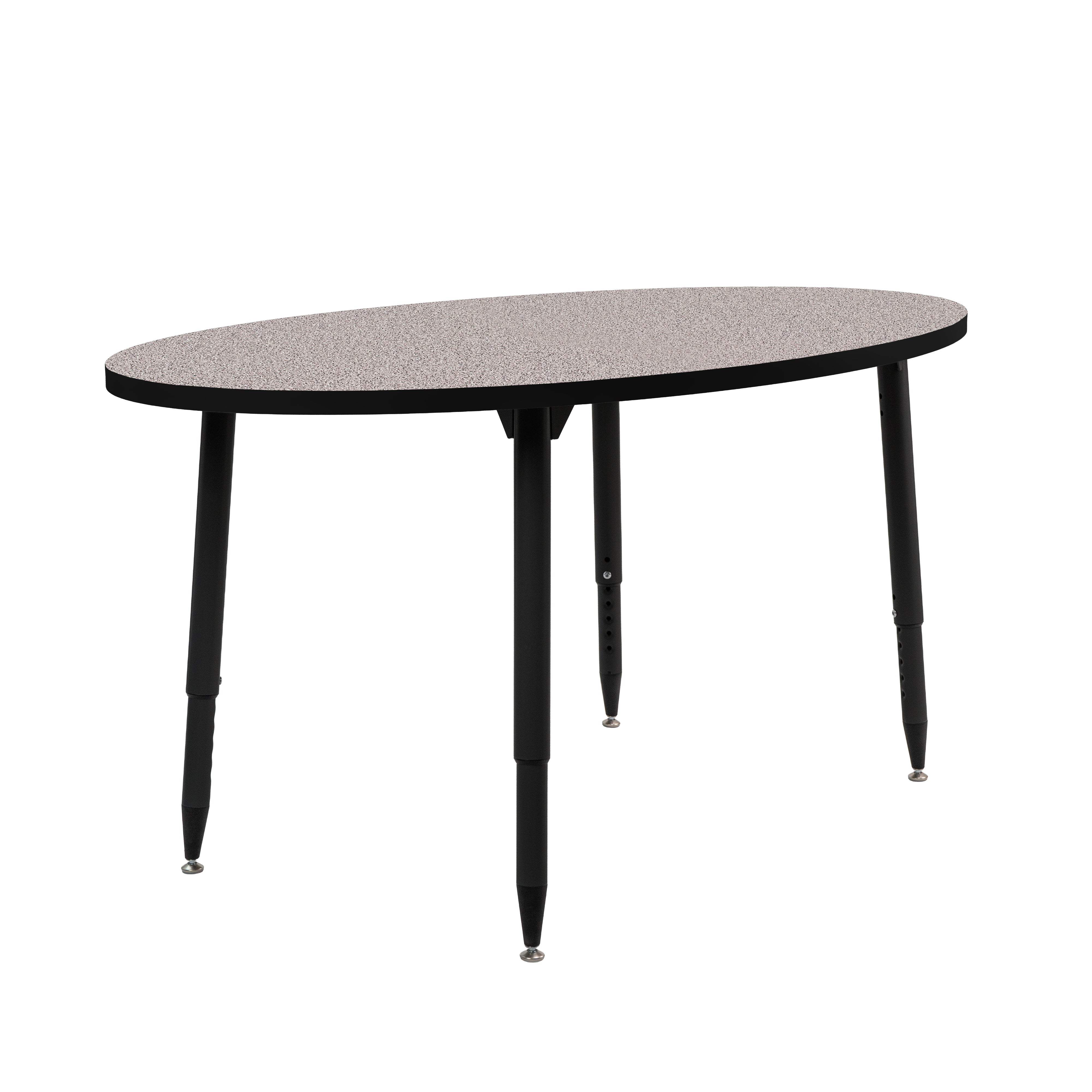 Adapte 30" x 60" Oval Thermofused Activity Table with Adjustable Tapered Legs - Gray/Black