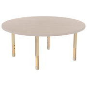48" x 48" Round Thermofused Activity Table with Adjustable Chunky Wood Legs - Asian Sand/Sand/Natural