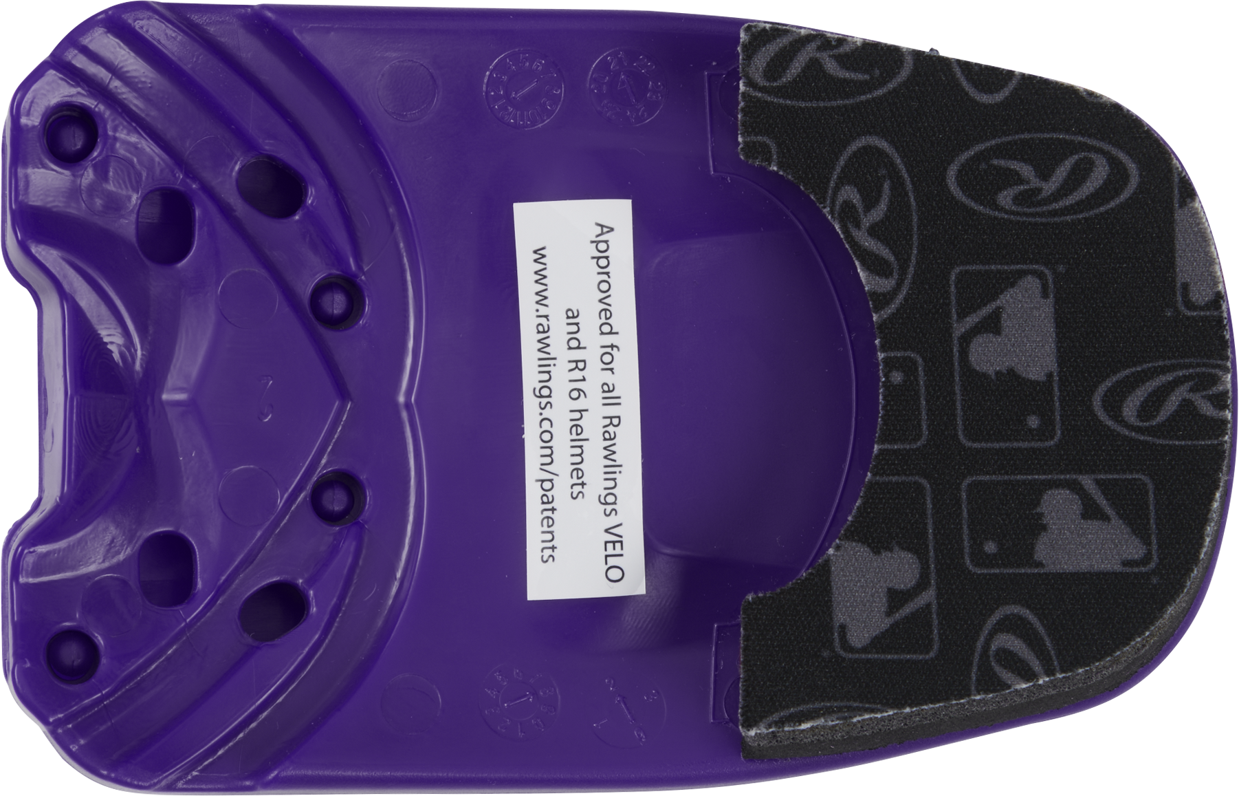 Rawlings Reversible Extension For R16 Batting Helmet - Right Handed Batter/Left Handed Batter - Purple