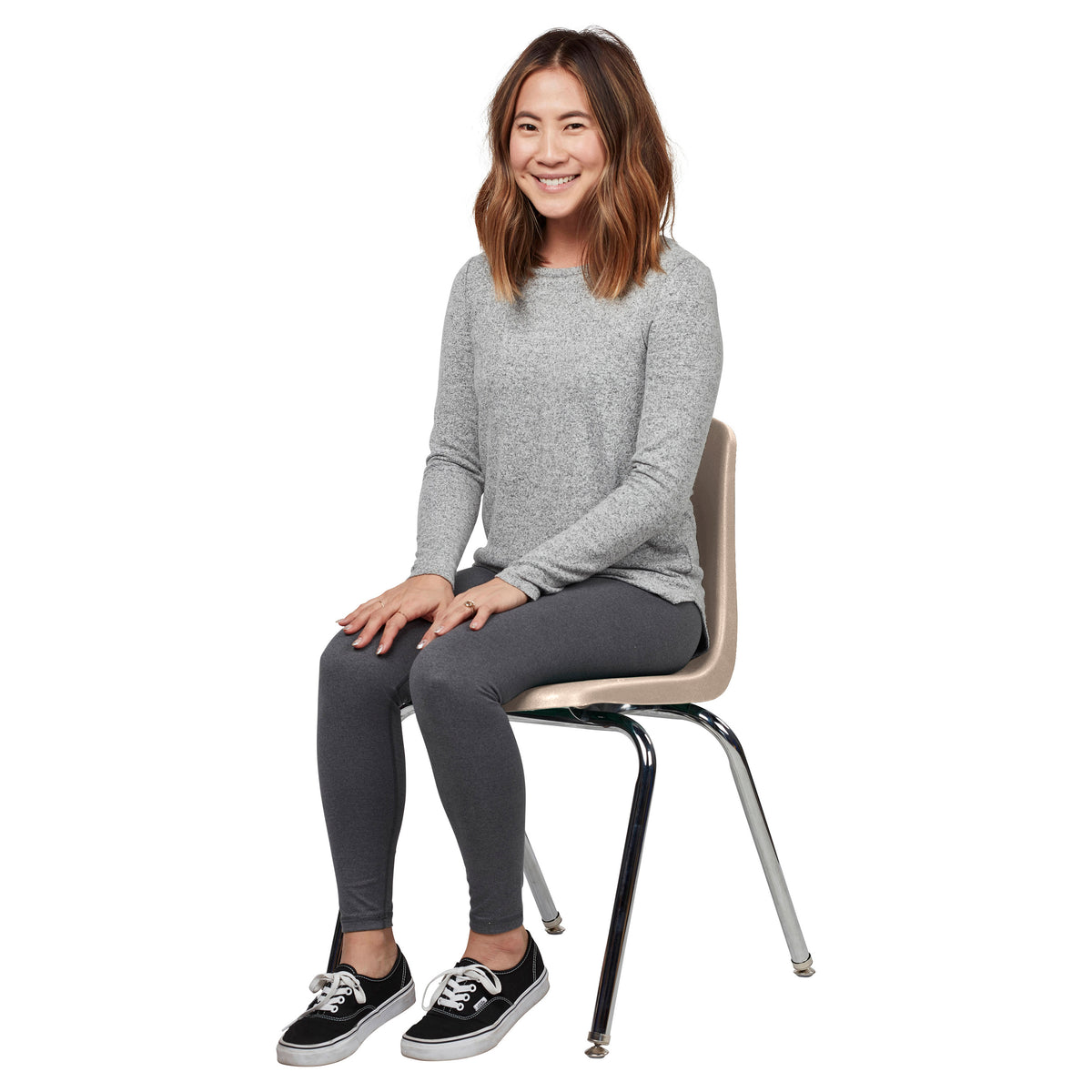 18" Stack Chair with Swivel Glides, 5-Pack - Sand