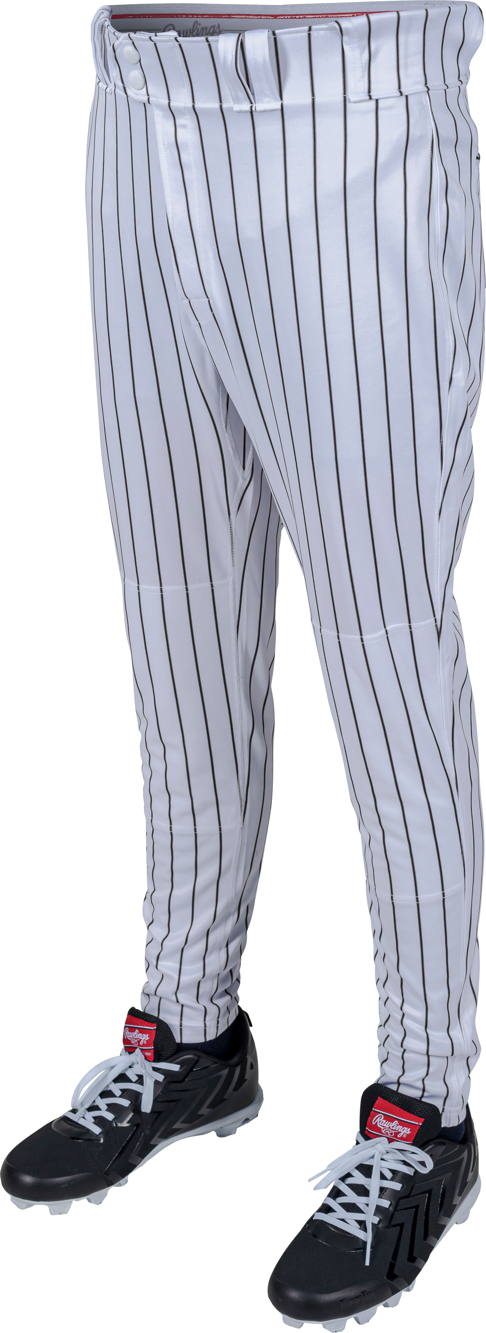 Rawlings Adult Plated Pro Taper Fit Pant With Sublimated Pro Stripe - Small - White/Black