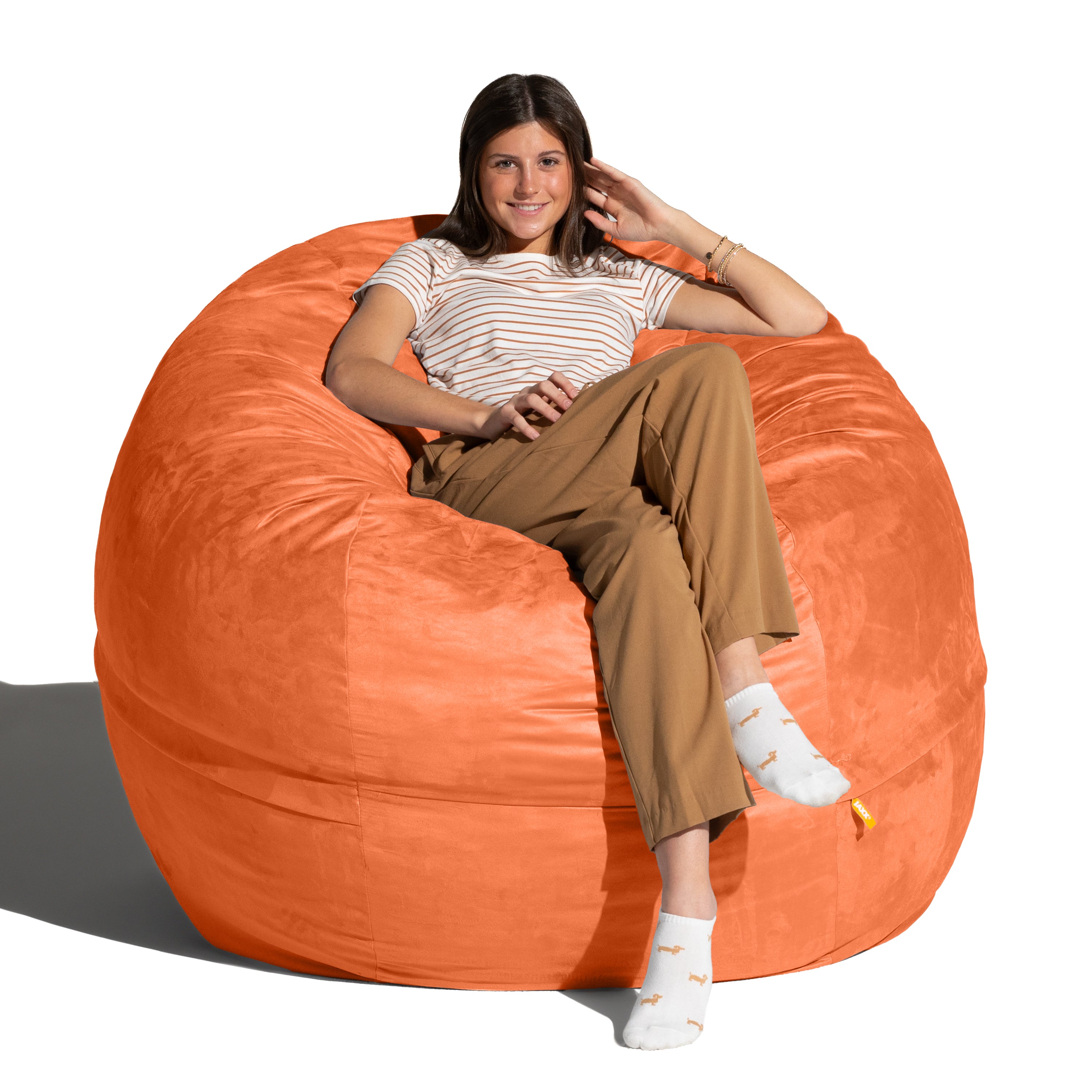 Jaxx Saxx 5 Foot Large Bean Bag w/ Removable Cover, Charcoal