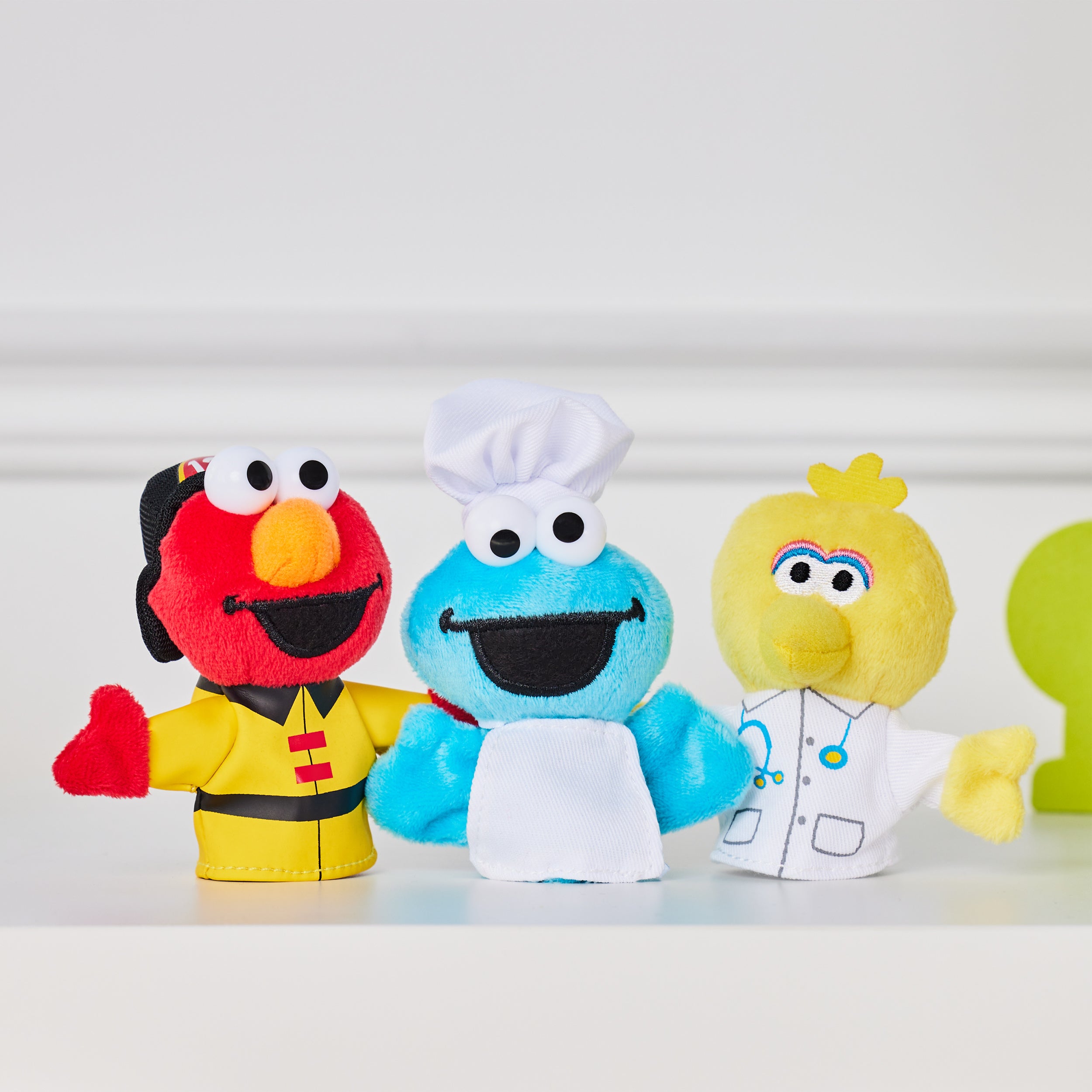 GUND Sesame Street People in Your Neighborhood Finger Puppets Set of Three with Elmo, Cookie Monster and Big Bird, For Ages 1 and Up, Multicolor, 3”