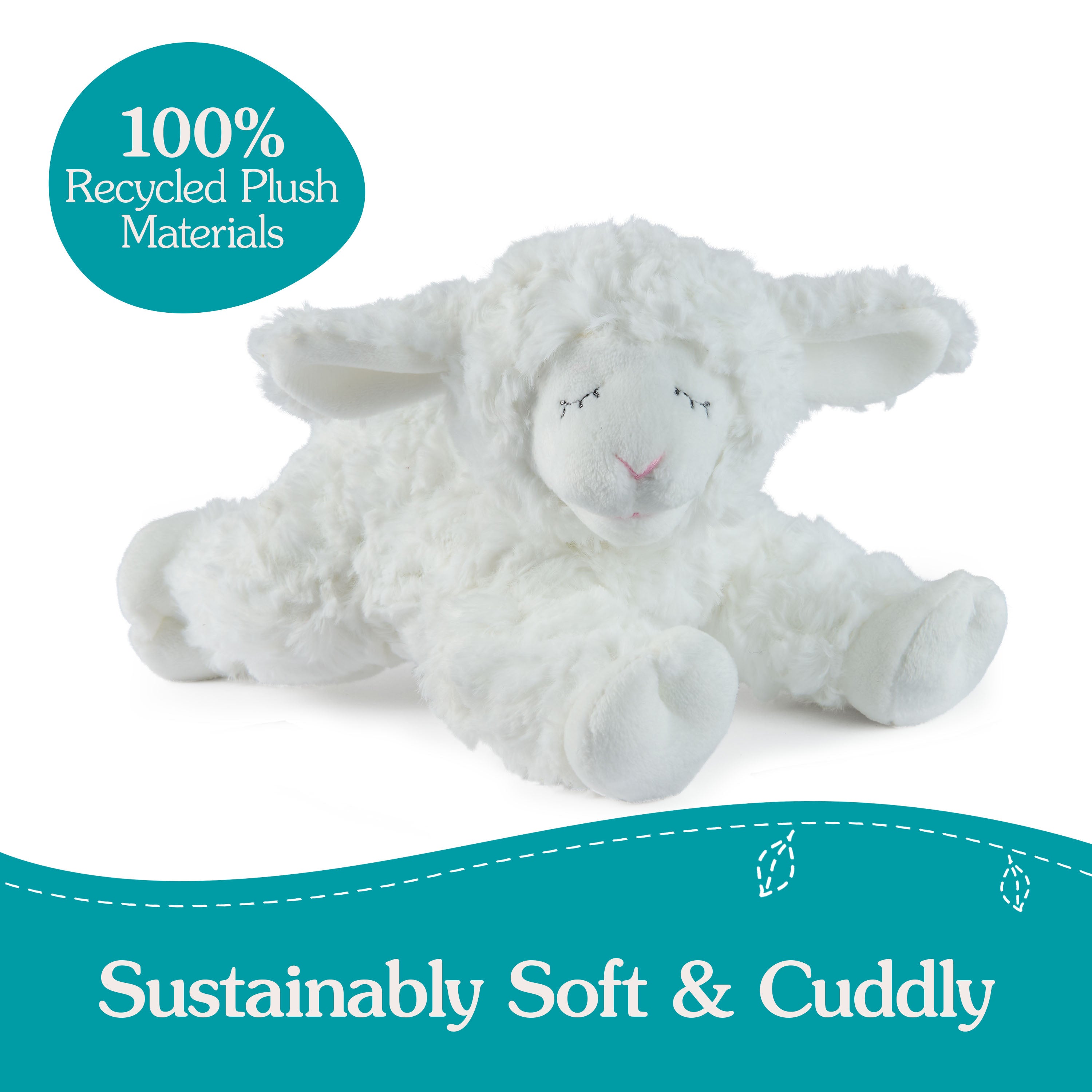 GUND Baby Sustainable Lamb Rattle, Winky Lamb Stuffed Animal, Plush Made from 100% Recycled Materials, Plush Rattle Sensory Toy for Babies, White, 7”
