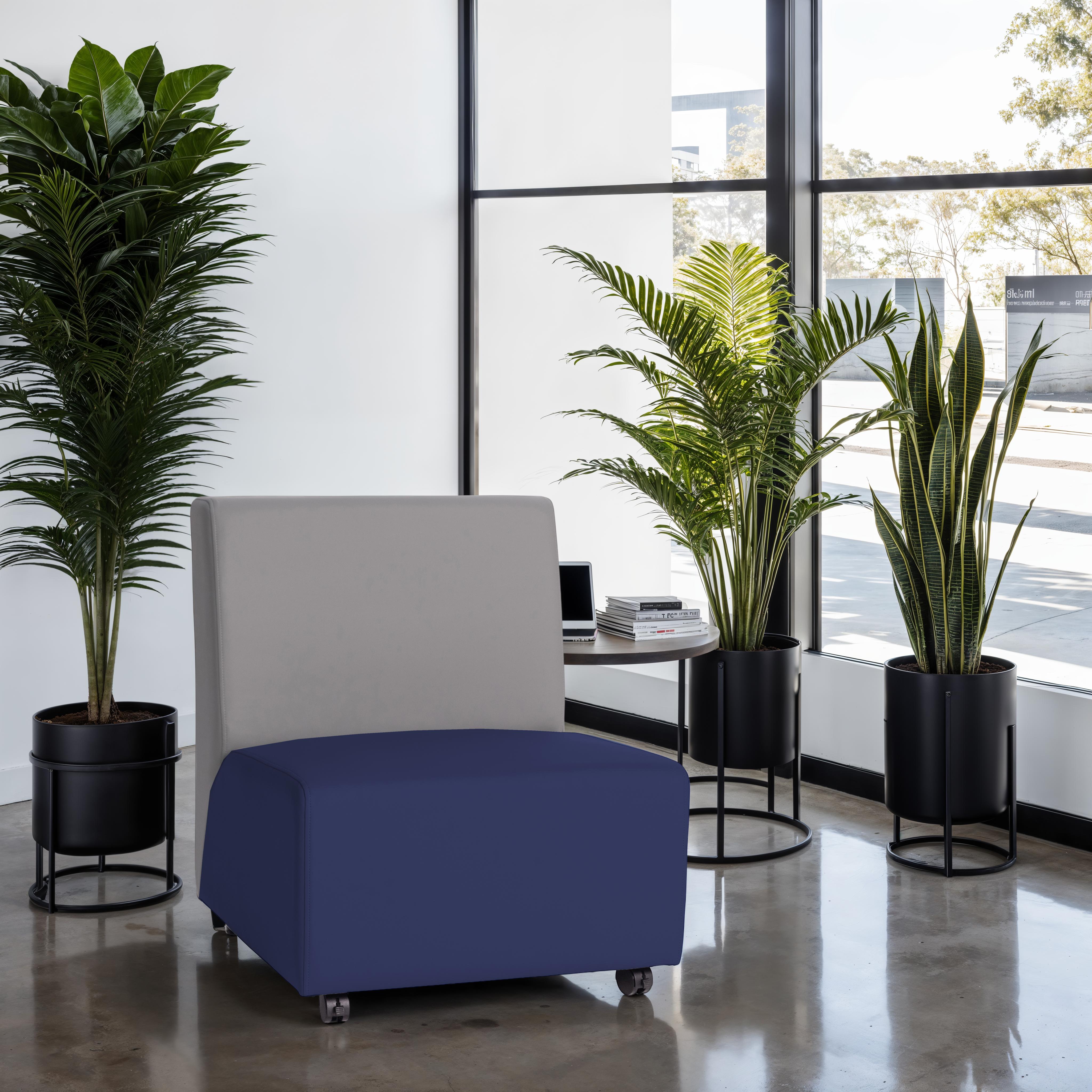 Pro Series Upholstered Armless Mobile Chair - Navy/Gray