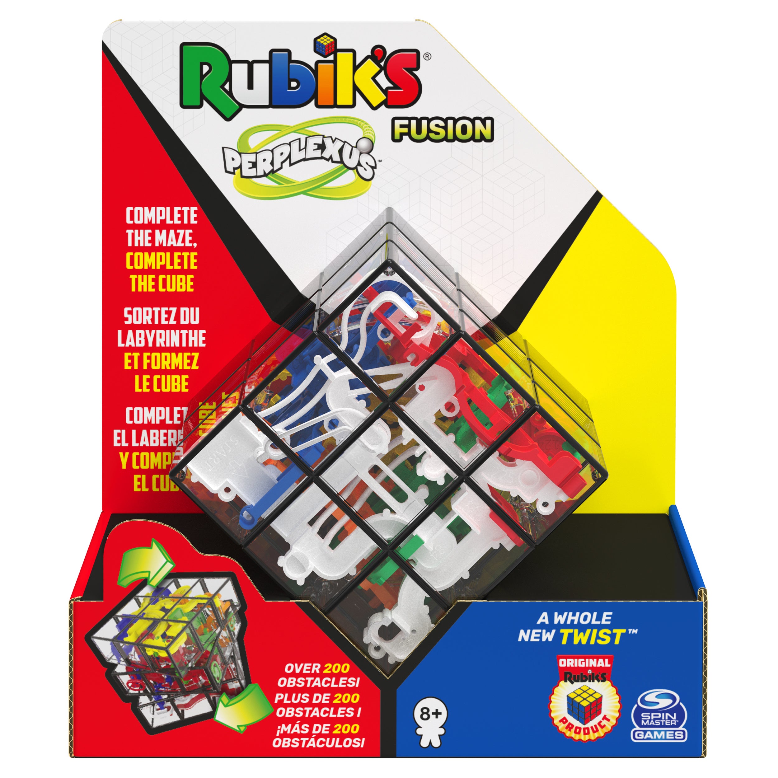 Rubik’s Perplexus Fusion 3x3 Gravity 3D Maze Game Brain Teaser Puzzle Ball | Anxiety Relief Items Cool Stuff | Sensory Toys for Adults & Kids Ages 8+
