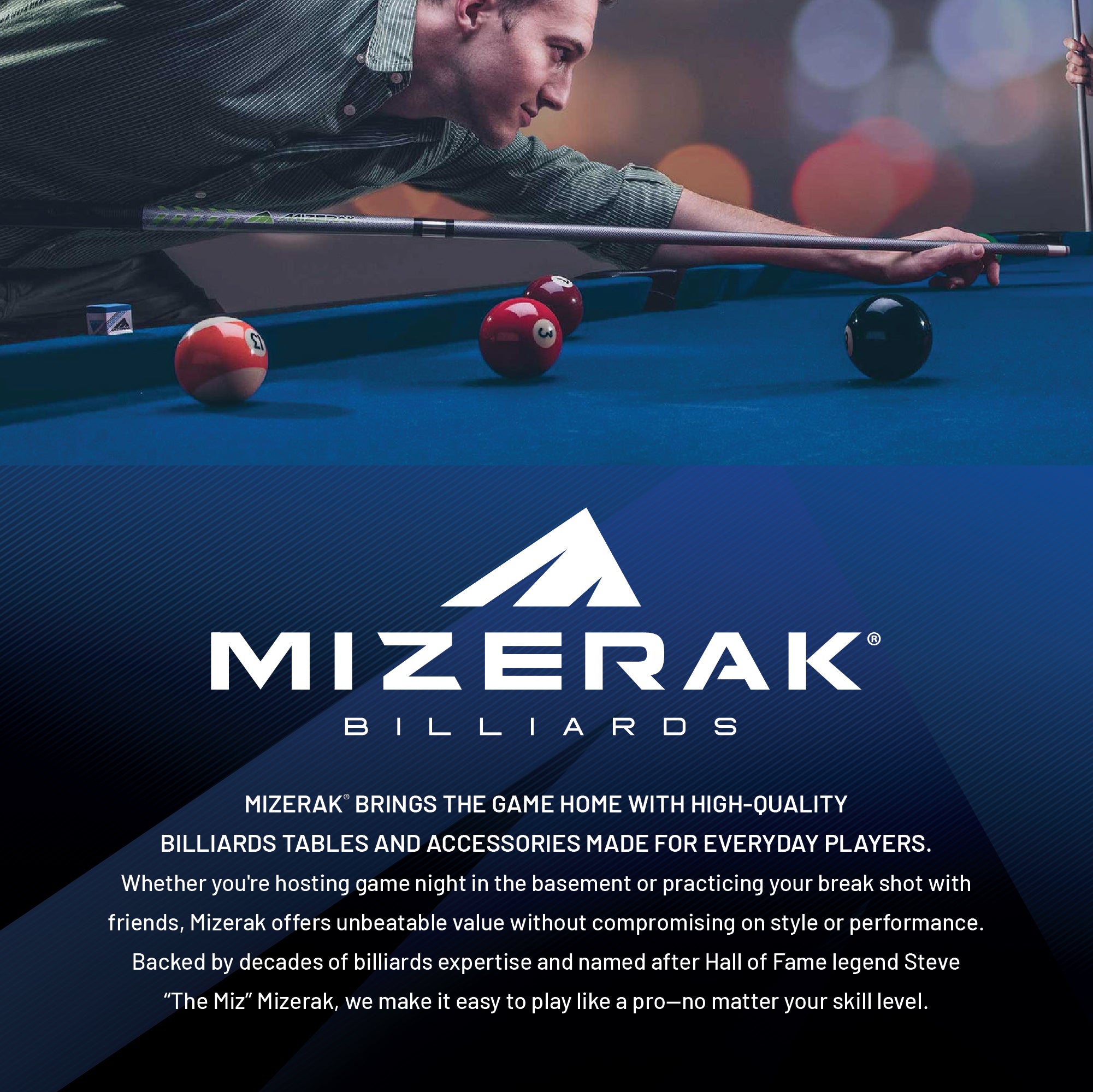 Mizerak Hard Billiard Cue Case, 2 Piece