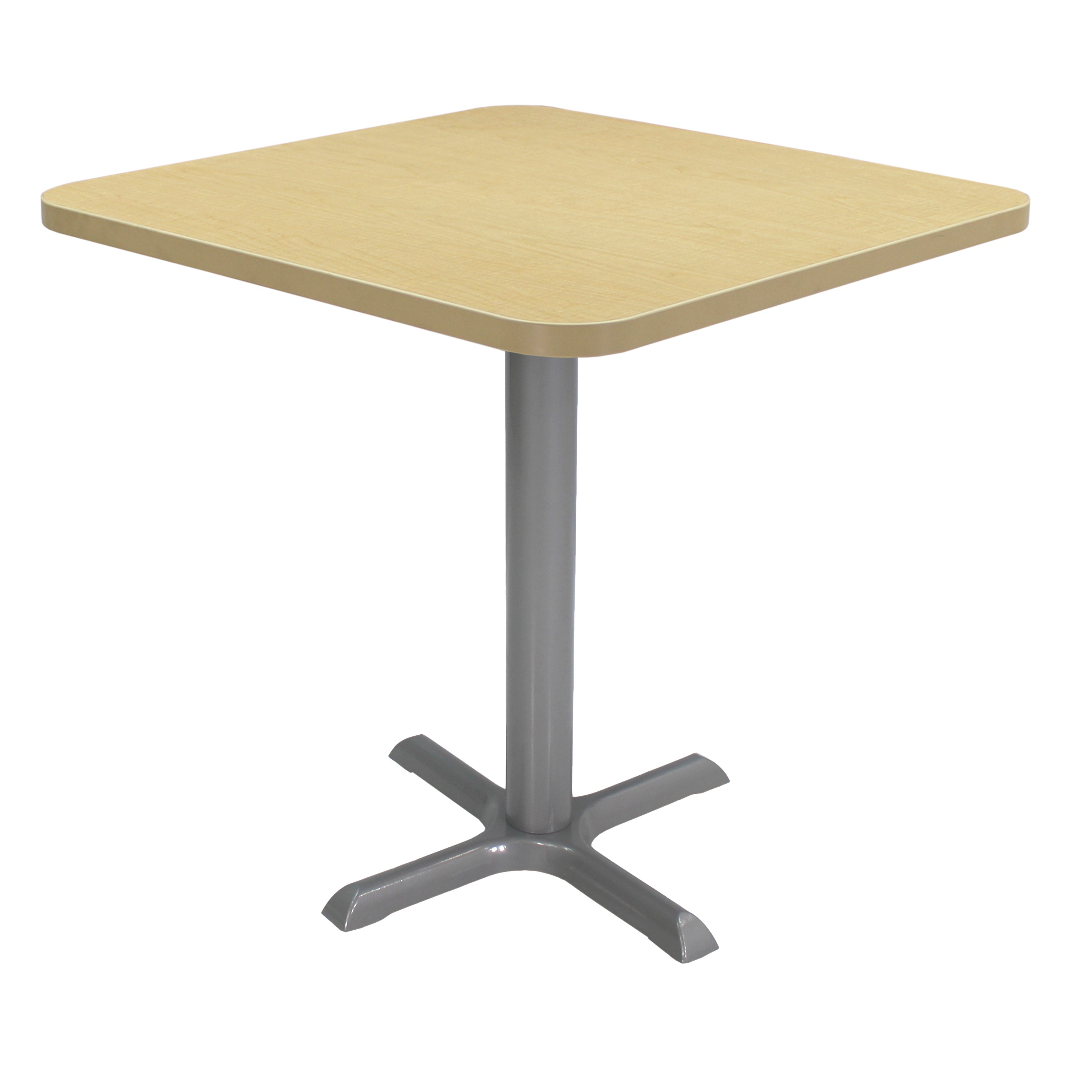 30" x 30" Square Cafe Bistro Table - Maple/Silver
