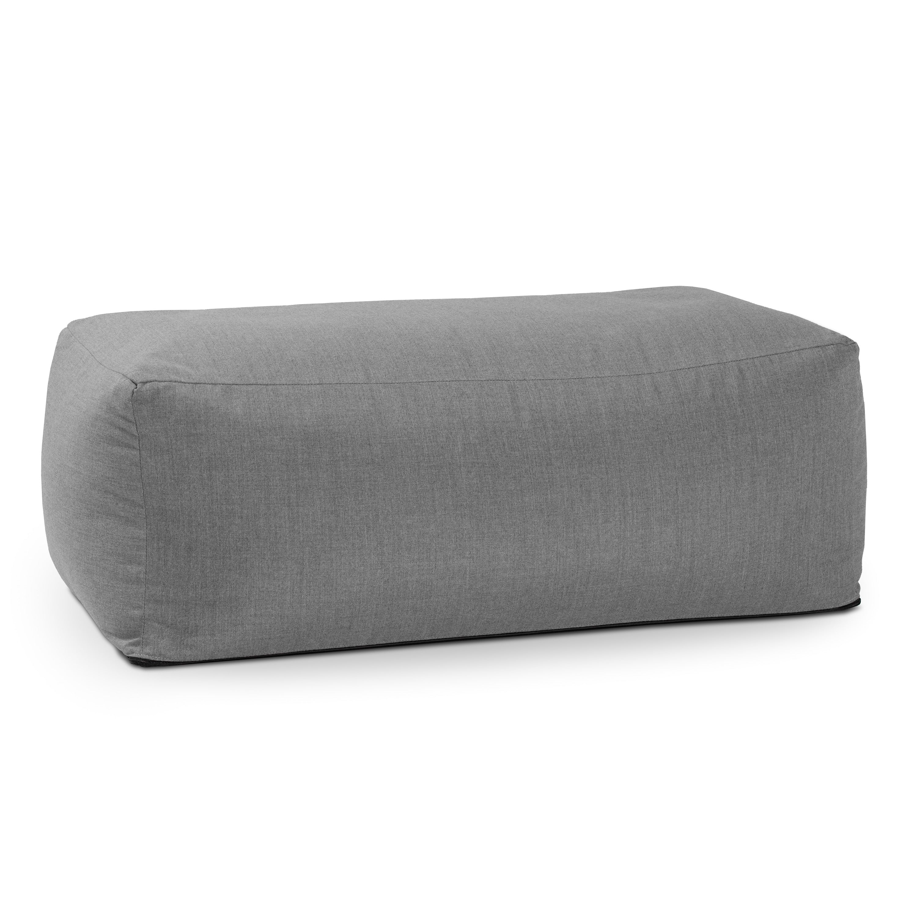 Coza Ottoman - Large Outdoor Pouf & Footrest - Sunbrella, Charcoal