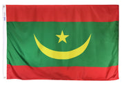 Mauritania Flag 3x5 ft. Nylon SolarGuard Nyl-Glo 100% Made in USA to Official United Nations Design Specifications.