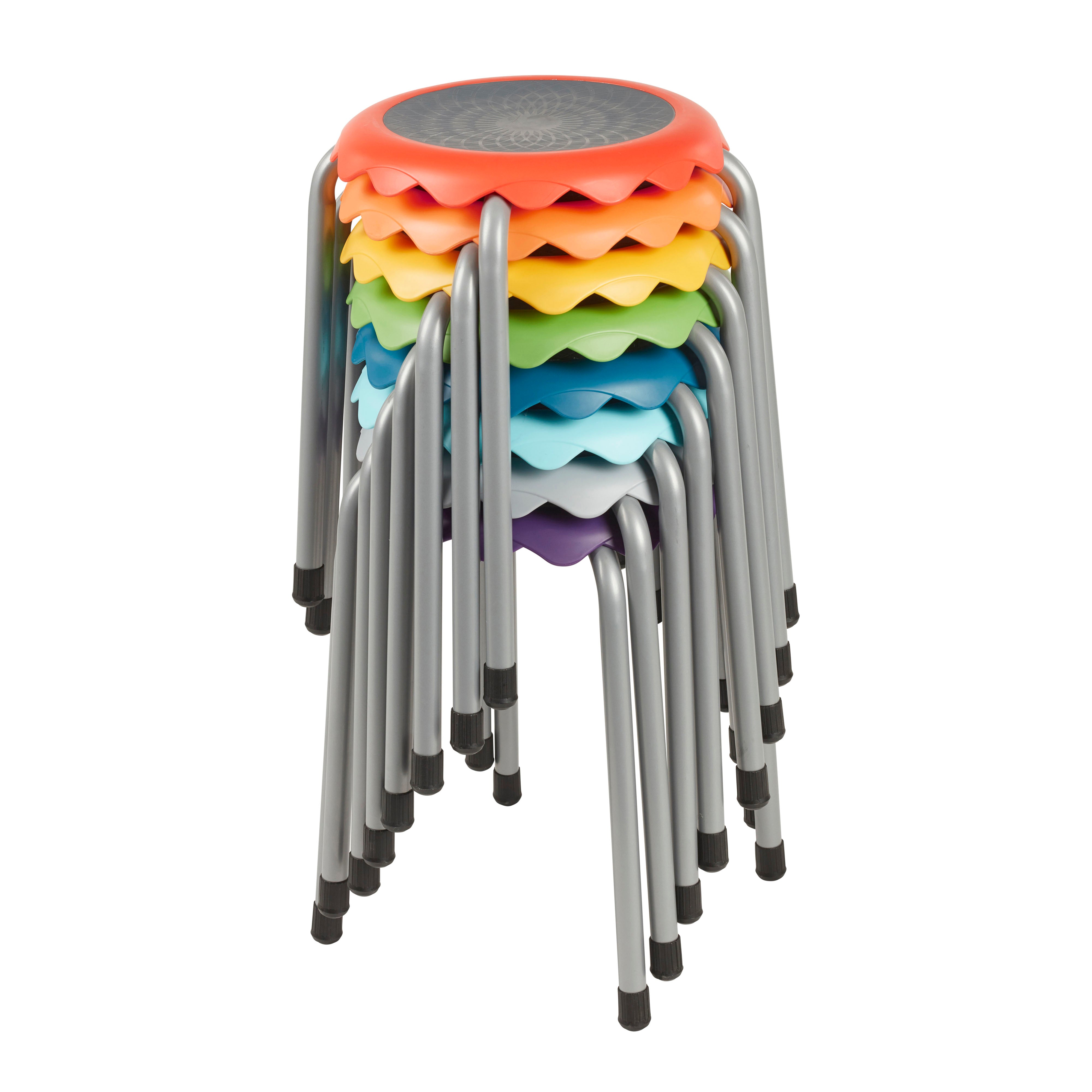 Daisy Stackable Stool Set 8-Piece - Assorted