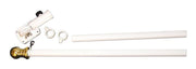 Spinning Pole Mounting Set 6 ft. 2 Section White Spinning Pole that Rotates 360 Degrees with Ball Top and Adjustable Holder