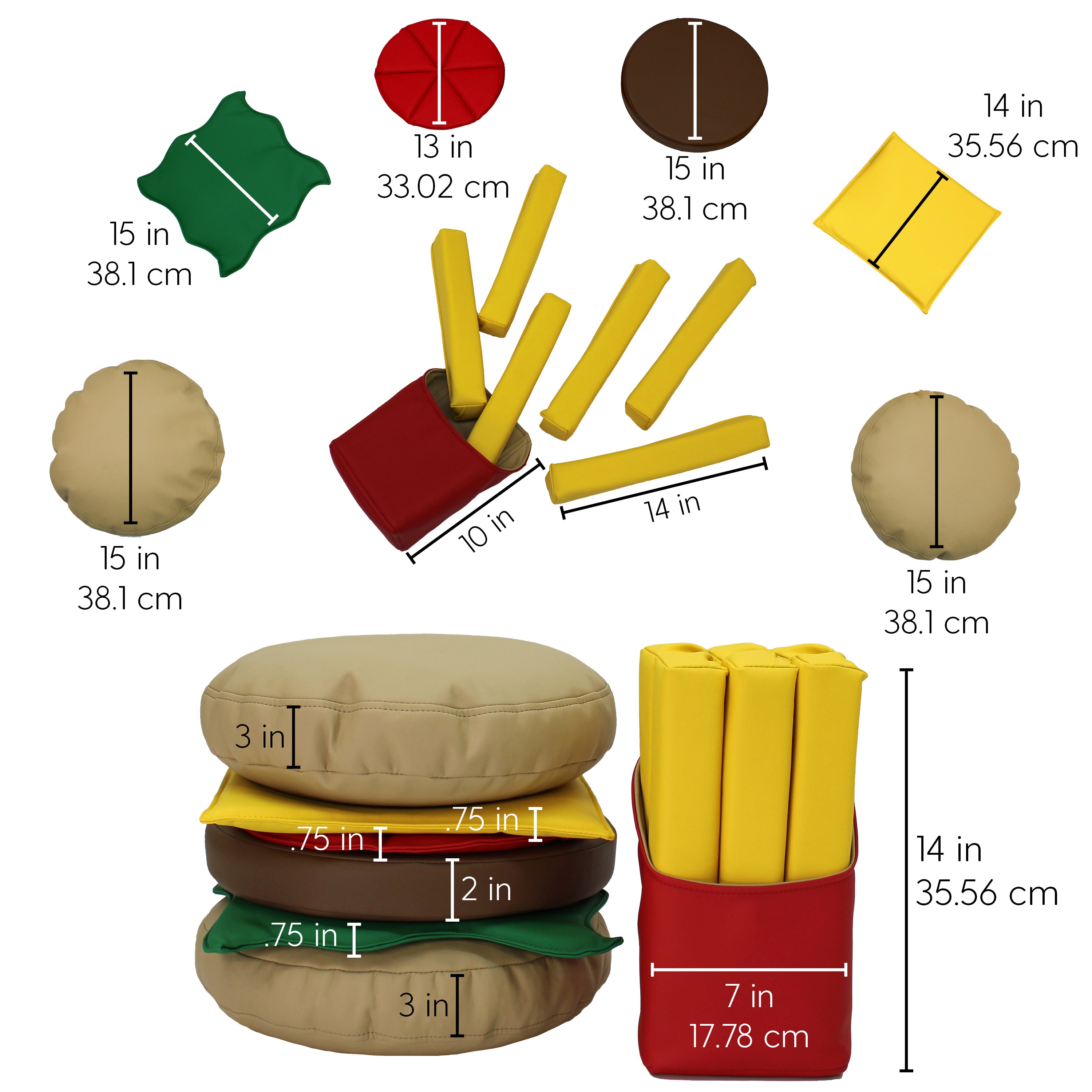 SoftScape Stack-a-Burger and Fries Play Set, 13-Piece