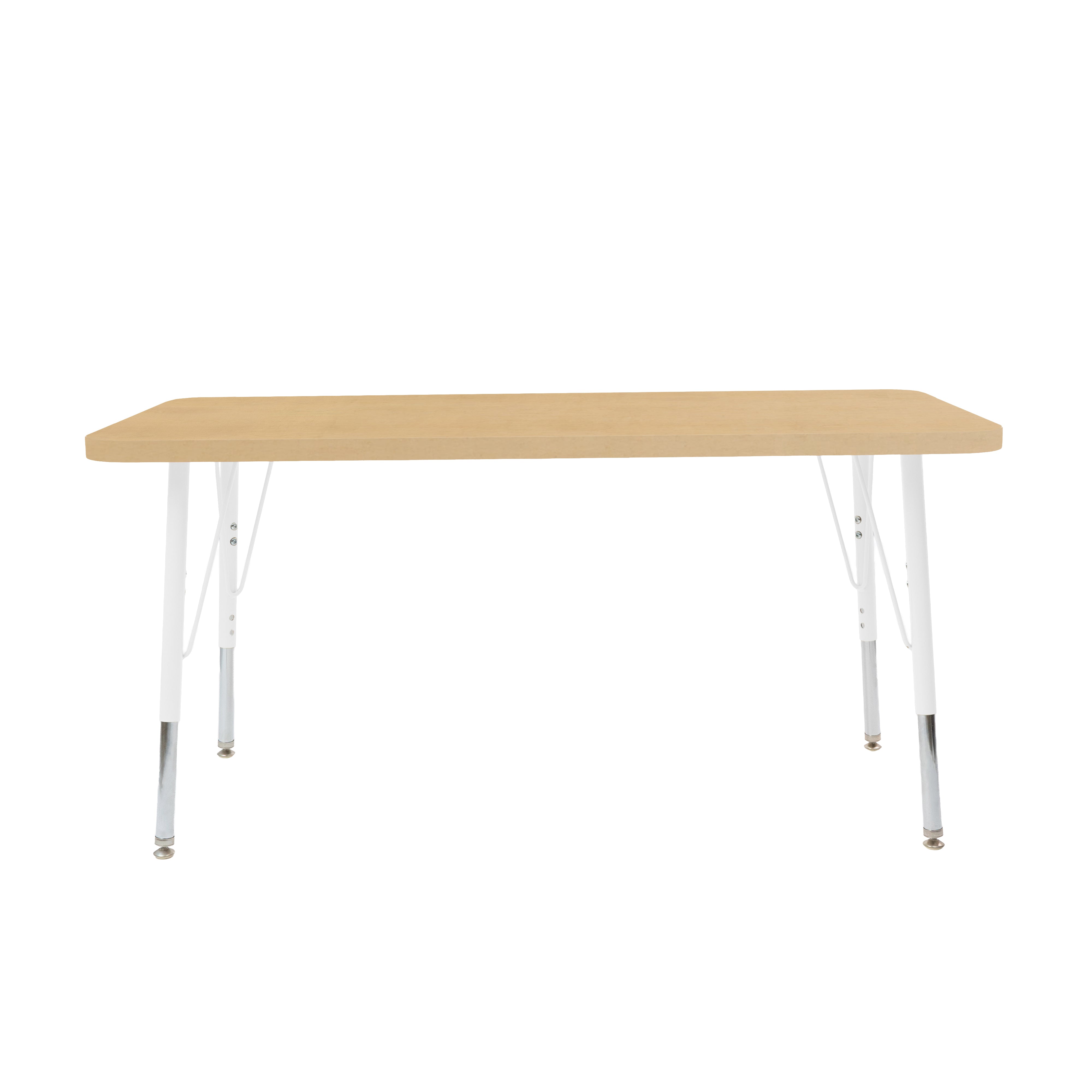 24" x 48" Rectangle Thermofused Woodgrain Activity Table with Standard Legs - Maple Grain/White