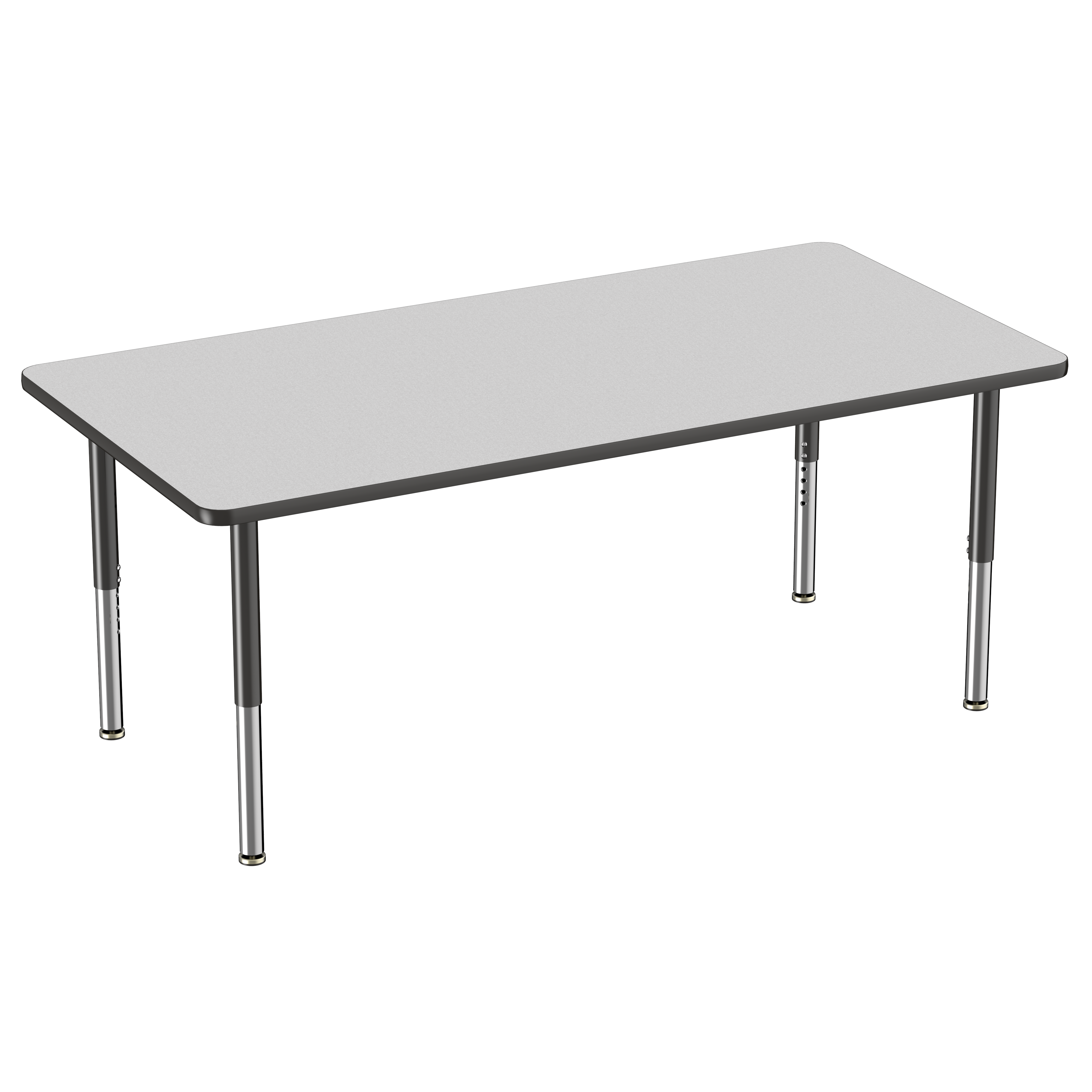 36" x 72" Rectangle T-Molding Activity Table with Adjustable Super Legs - Gray/Black