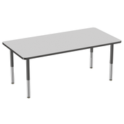 36" x 72" Rectangle T-Molding Activity Table with Adjustable Super Legs - Gray/Black