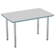 30" x 48" Rectangle Thermofused Activity Table with Adjustable Super Legs - Gray/Seafoam/Silver