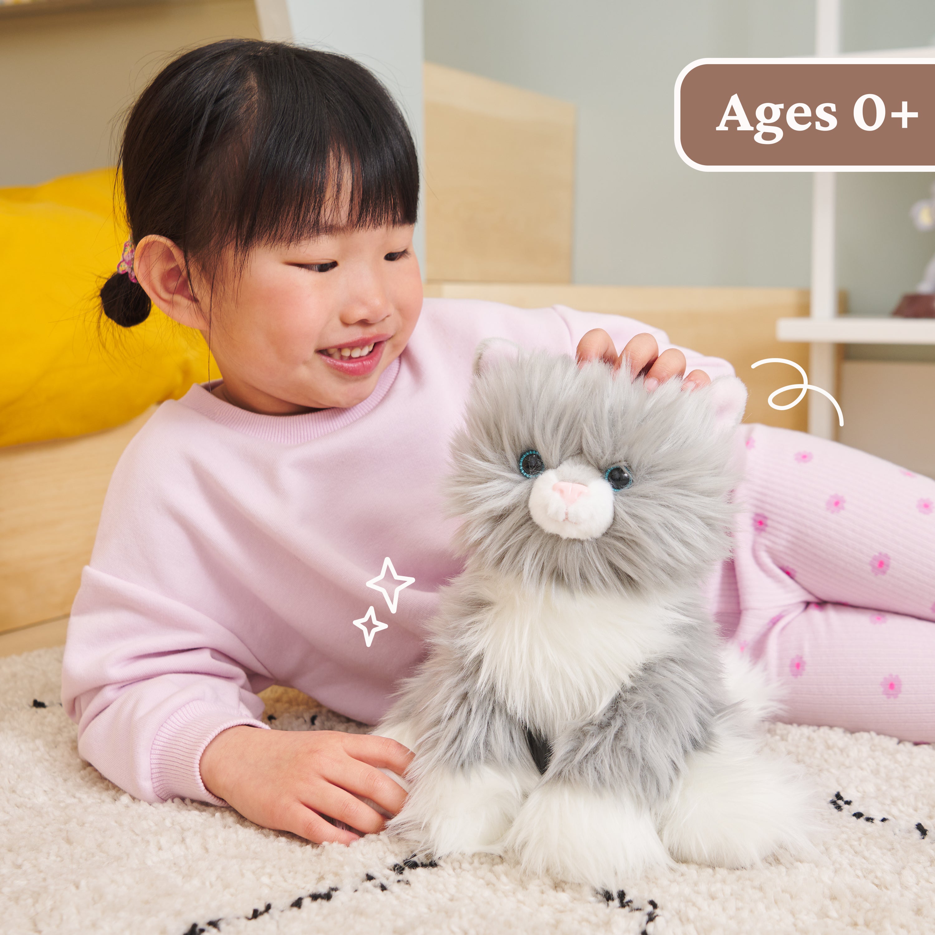 GUND Camilla Kitten Plush, Premium Cat Stuffed Animal for Ages 1 and Up, Gray/White, 9”