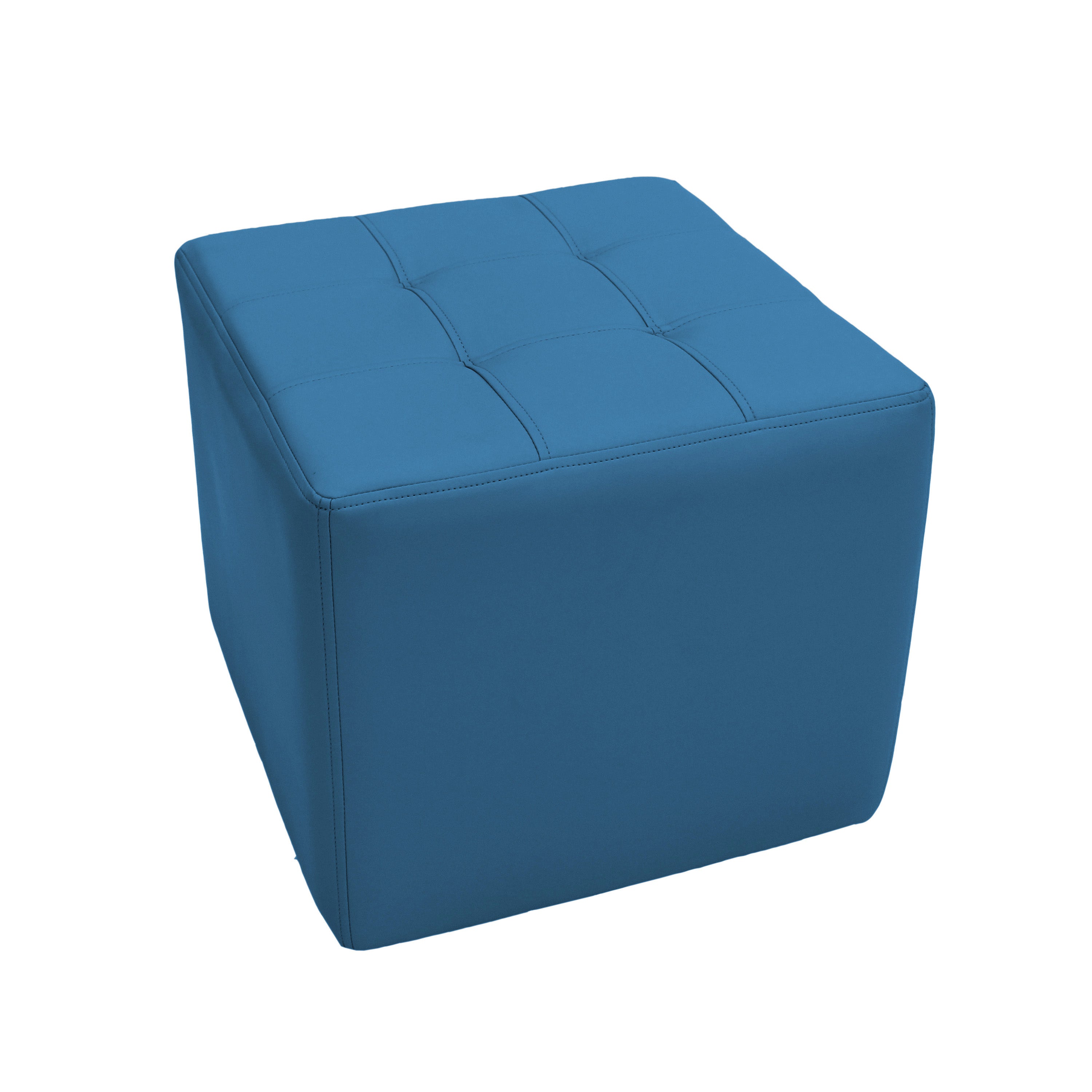 Tufted Square Ottoman 16" Height - French Blue