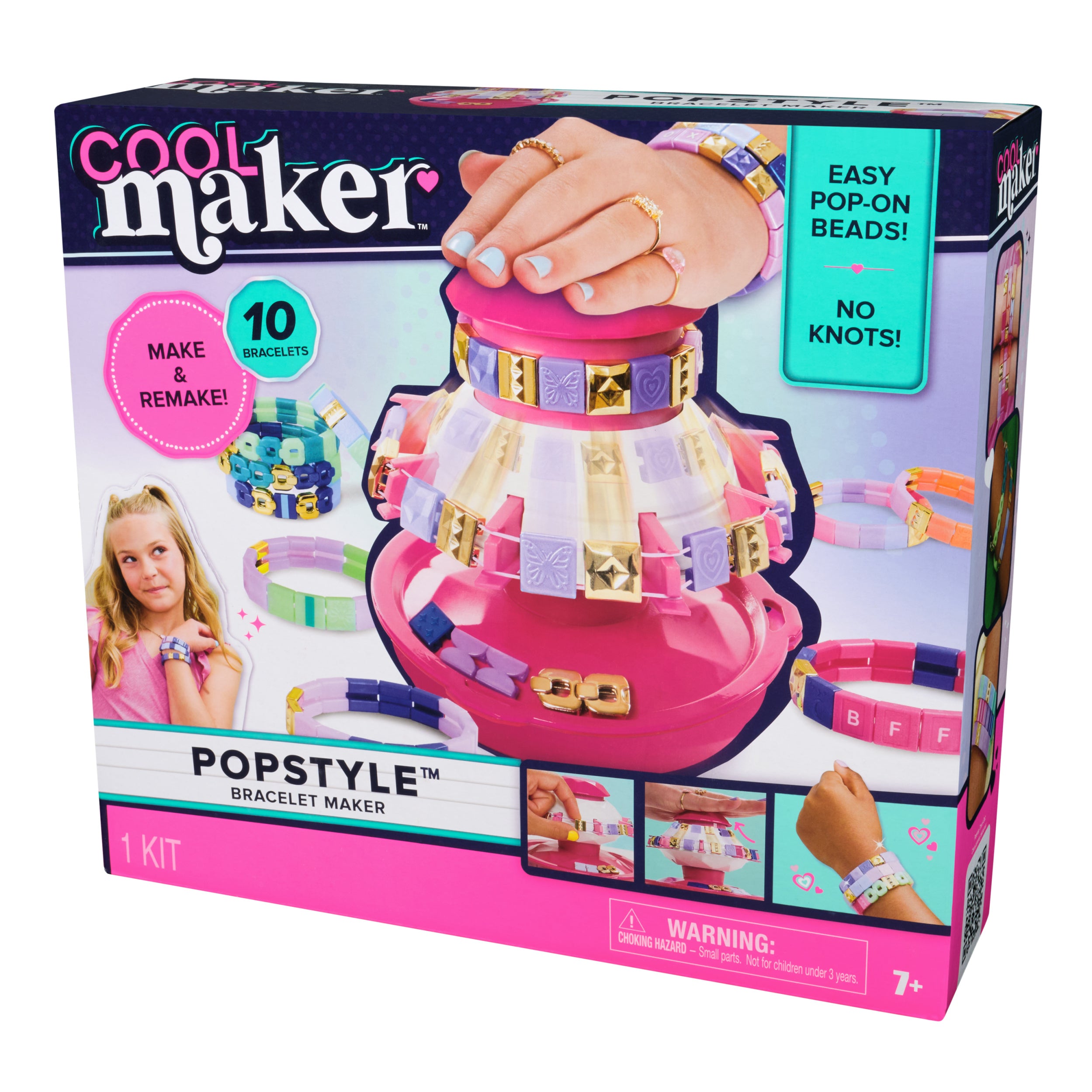 Cool Maker, PopStyle Bracelet Making Kit with 170 Beads, Make & Remake 10 Packaging May Vary, Arts and Crafts Kids Toys for Ages 7 and up