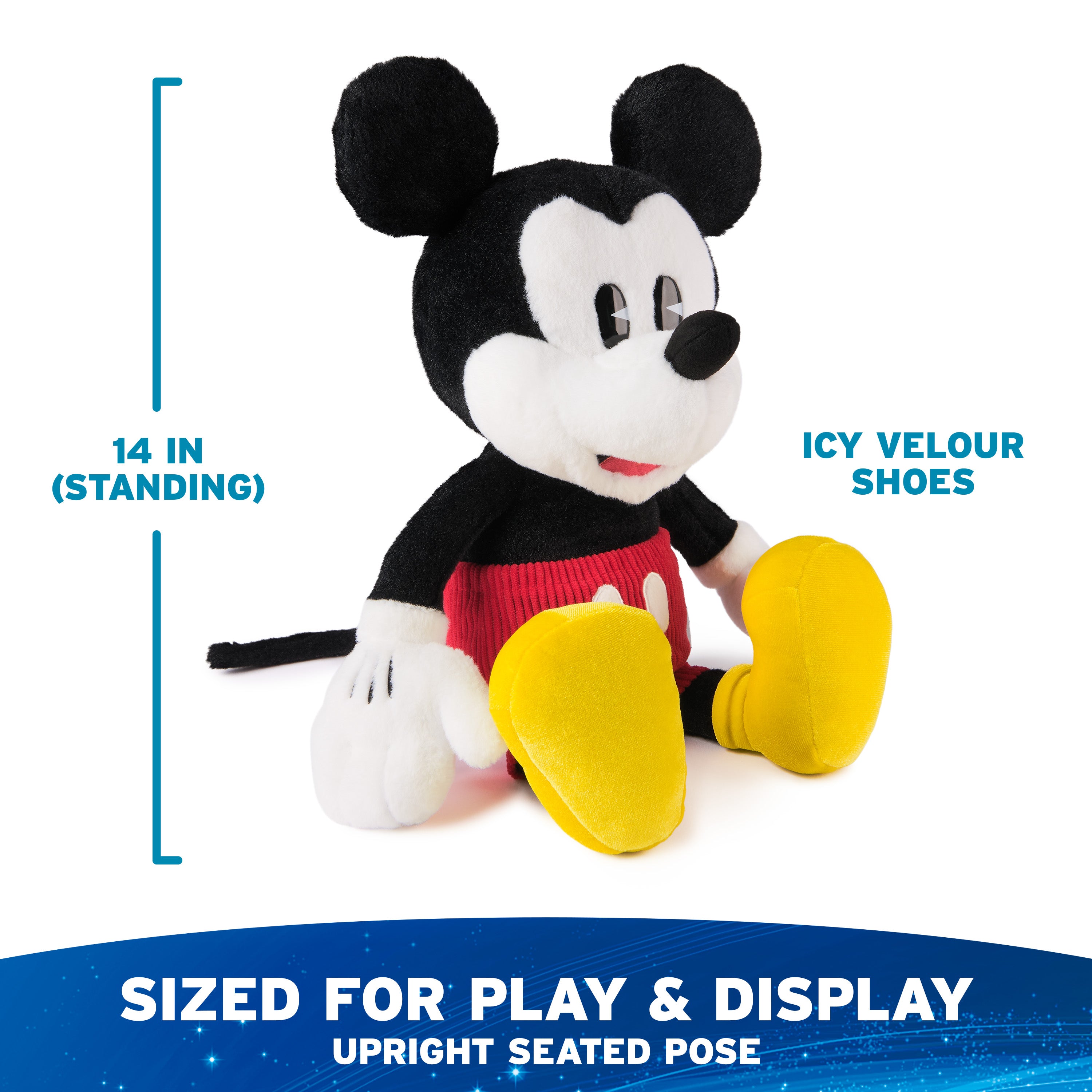 GUND Disney Official Mickey Mouse Classic Plush, Mickey and Friends, Deluxe Collector Stuffed Animal for Ages 1 and Up, Black/White, 14”