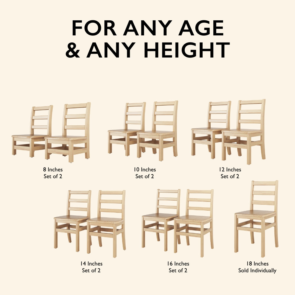 Little Innovator Hardwood Ladder Back Chairs, 10"