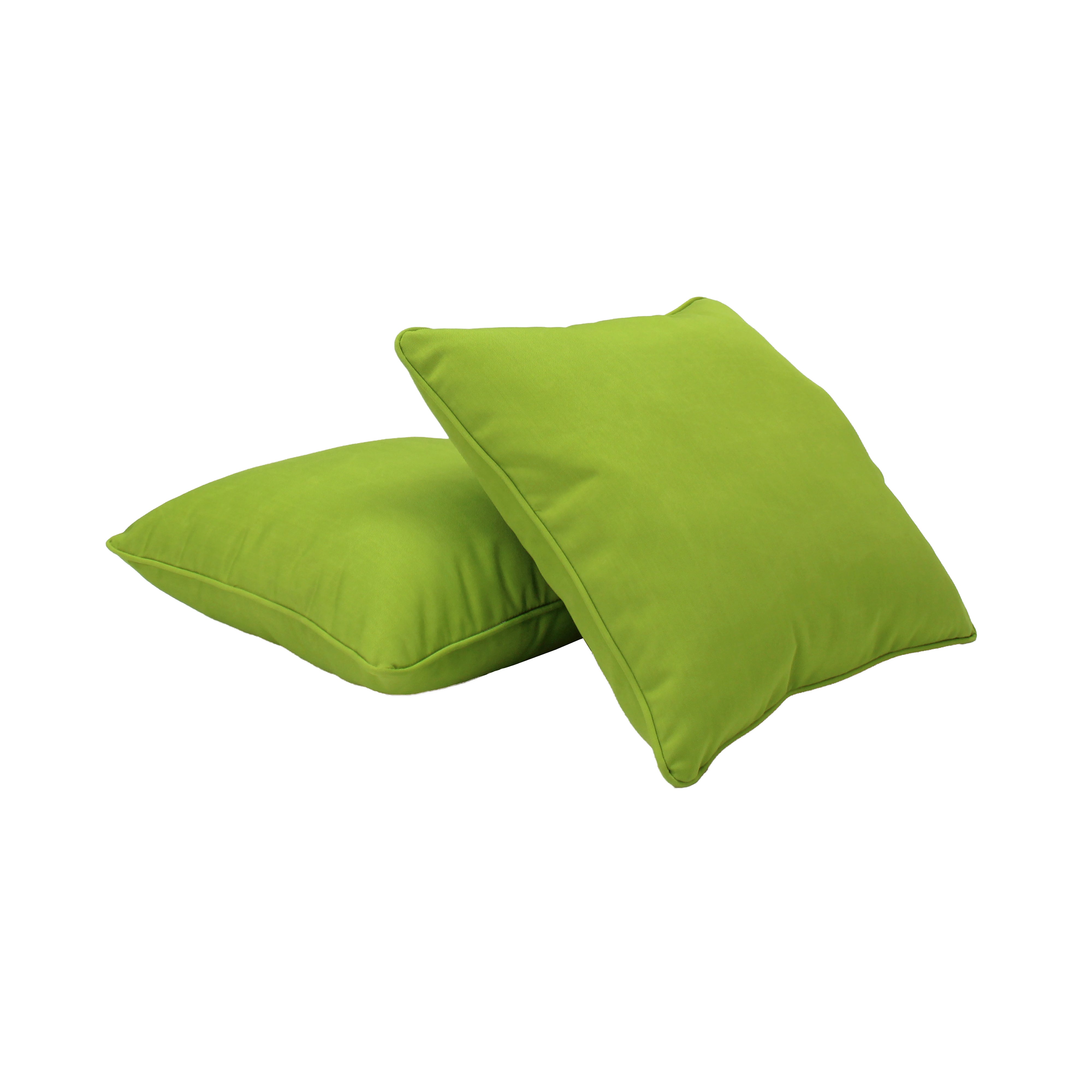 Presidio 15" x 15" Square Indoor/Outdoor Pillow with Piping, 2-Piece - Lime Green
