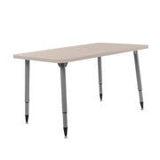 Adapte 30" x 48" Rectangle Woodgrain Activity Table with Adjustable Tapered Legs - Asian Sand/Silver