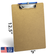 Wood Clipboard, Letter Size w/Pen Holder and Low Profile Clip