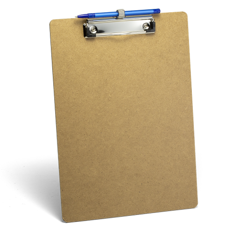 Recycled Wood Clipboard, Memo Size w/Pen Holder