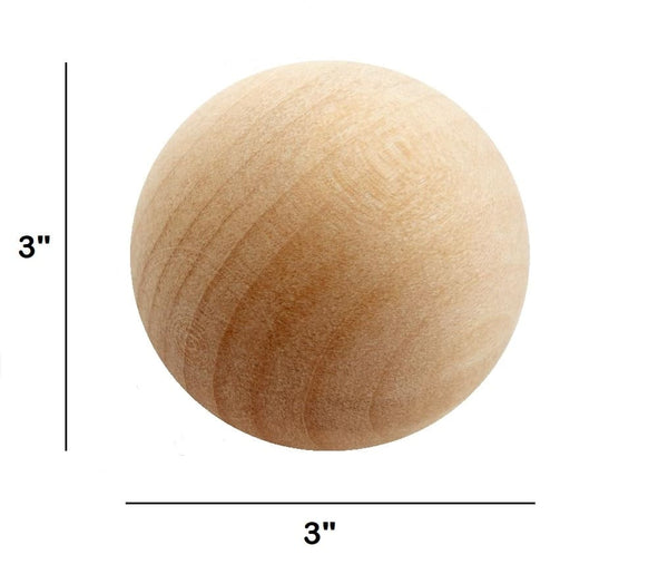 Wood Balls - 3 ct, 3" Balls