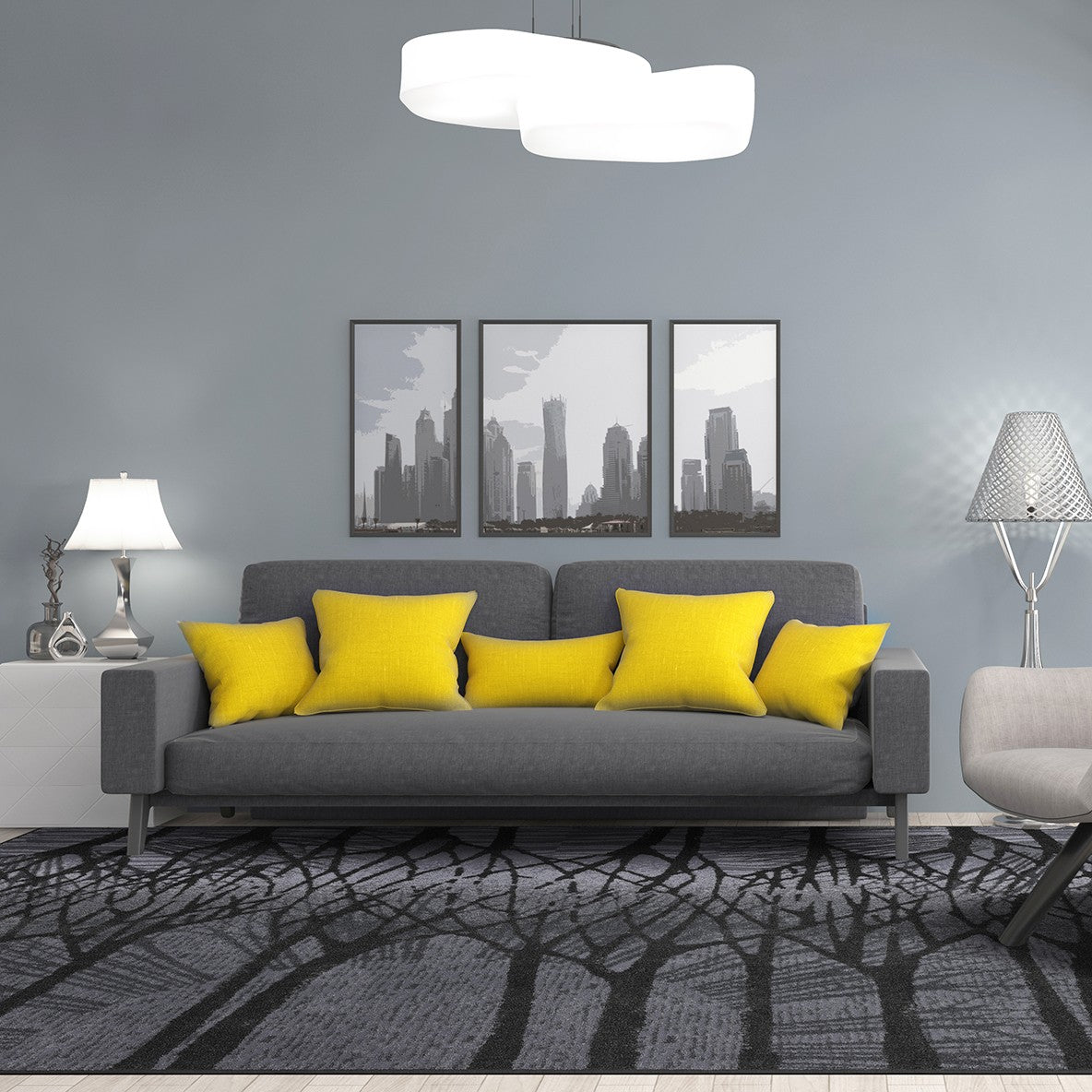 Woodland Way 7'8" x 10'9" area rug in color Goldenrod