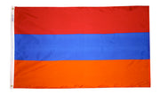 Armenia Flag 3x5 ft. Nylon SolarGuard Nyl-Glo 100% Made in USA to Official United Nations Design Specifications.