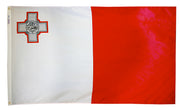Malta Flag 2x3 ft. Nylon SolarGuard Nyl-Glo 100% Made in USA to Official United Nations Design Specifications.