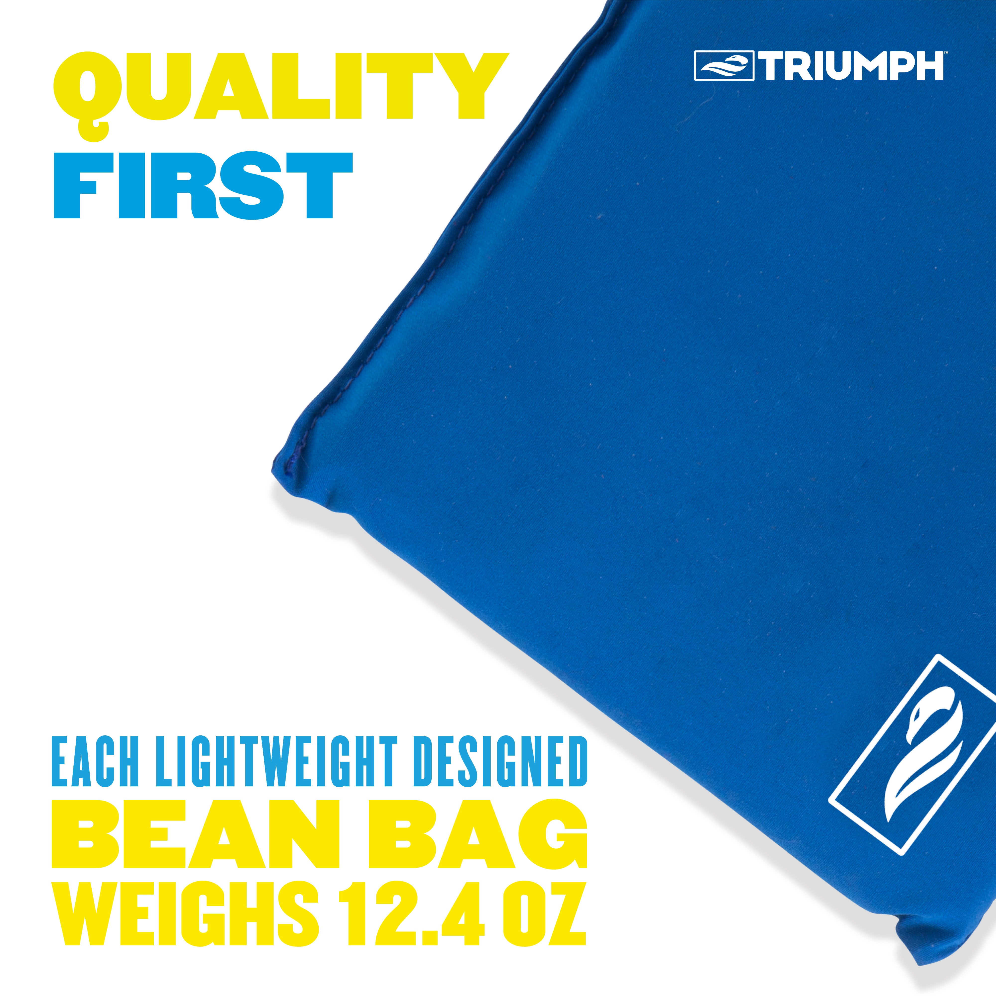 Triumph 8-Pack 6" x 6" 12.5 oz, Microfiber Bean Bags With Tub, Red And Blue