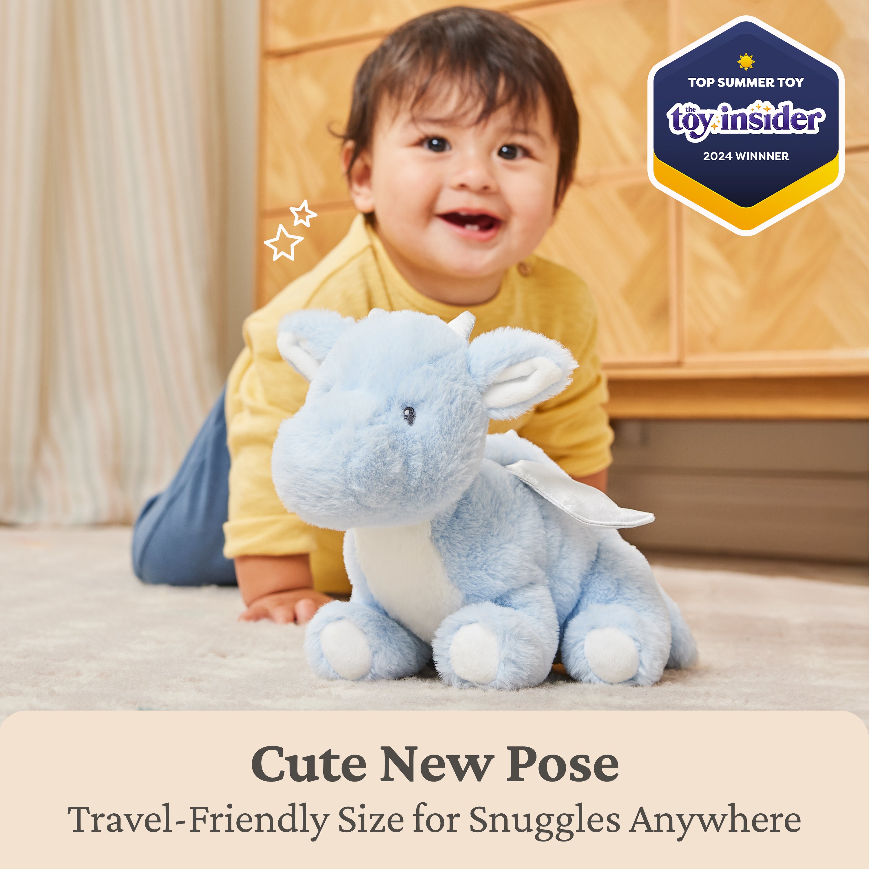Baby GUND Zephie Dragon Plush, Stuffed Animal for Babies and Toddlers, Blue, 10”